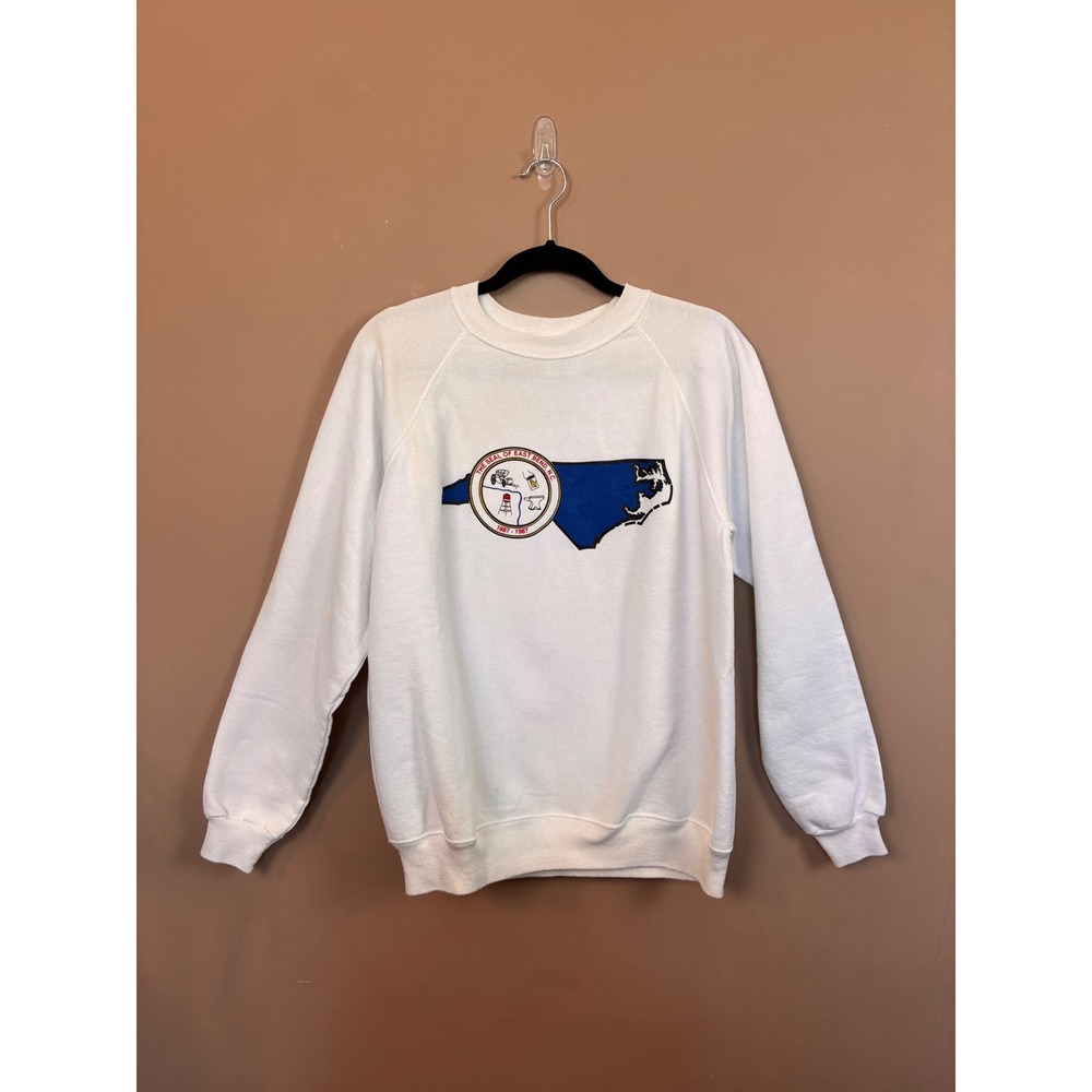 Vintage Hanes Activewear East Bend NC Centennial Sweatshirt White Large 1987 USA